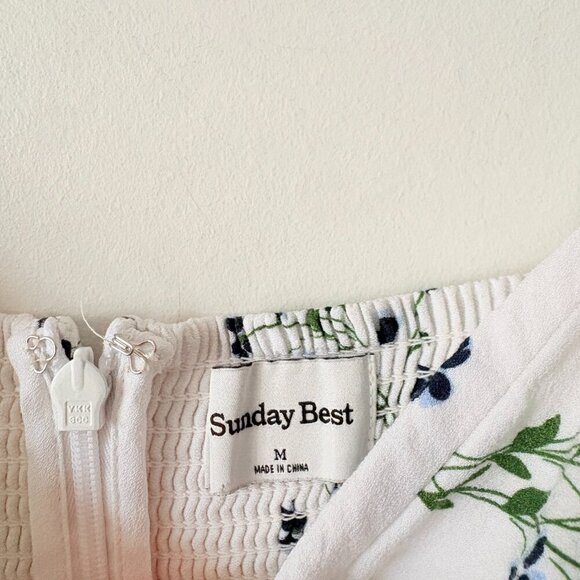 Aritzia Sunday Best Viola Bustier Midi Dress White Sail Blue Size Medium - Picture 8 of 9